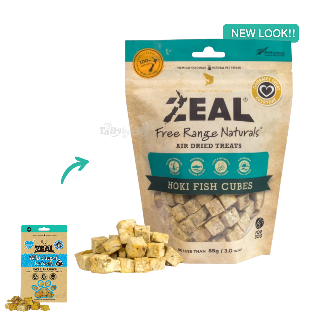 ZEAL Hoki Fish Cubes (ปลาโฮกิ) เนื้อปลาหิมะอบแห้ง ขนมสุนัขและแมว แพ้ง่าย มีวิตามินและแร่ธาตุที่สำคัญ (85g)