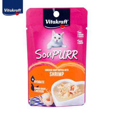 Vitakraft SouPURR Chicken soup topped with SHRIMP  (50g)