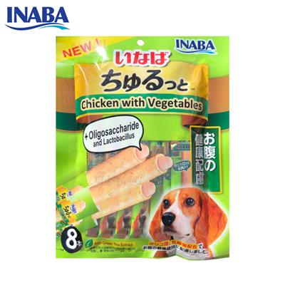 INABA CHURUTTO STICK FOR DOG CHICKEN WITH VEGETABLES (8 pcs)  (DS-72)
