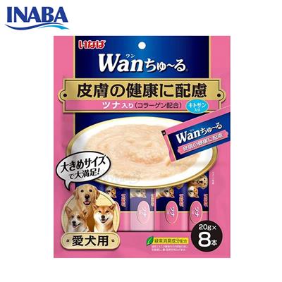 INABA Wan วาน ชูหรุ  ครีมสุนัขเลีย สูตรไก่กับปลาทูน่า (20gx8ชิ้น) (TDS-12)