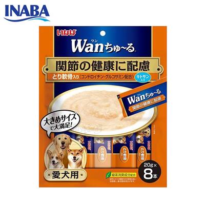 INABA Wan วาน ชูหรุ  ครีมสุนัขเลีย สูตรไก่กับกระดูกอ่อน (20gx8ชิ้น) (TDS-11)