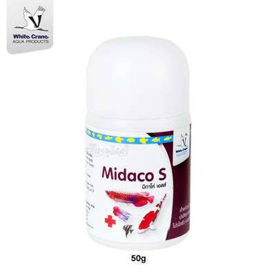 (EXP:26/02/2024) White Crane Midaco S มิดาโค ใช้ควบคุม พยาธิภายนอก โปรโตซัว แบคทีเรีย ใช้ได้กับปลาสว