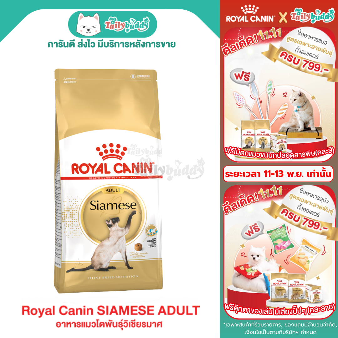 Royal Canin SIAMESE ADULT อาหารแมวไทย พันธุ์วิเชียรมาศ อายุ 1 ปีขึ้นไป (2kg)