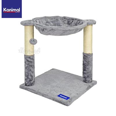 Kanimal Tree Bed ที่นอนเปล + เสาลับเล็บคู่ + ลูกบอลของเล่นแมว (สีเทา) (40x40x50cm)