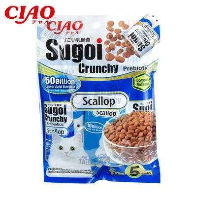 CIAO Sugoi Crunchy (Scallop) Flavor Plus Prebiotics  (110g / 22g x 5 ซอง) (P-232)