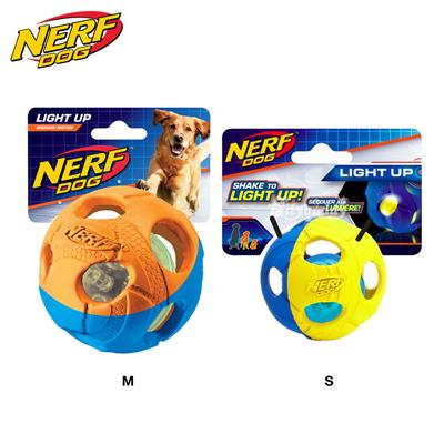 Nerf Dog 2-Color LED Bash Ball - Dog Toy  (Small 2.5", Medium 3")