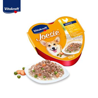(EXP:09/02/2024) Vitakraft Joesie Chicken Carrot & Pea อาหารเปียกสุนัข โจซี่ ไก่ แครอท และถั่วพีในน้ำซอส สำหรับสุนัขพันธุ์เล็ก (85g)