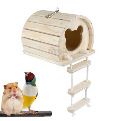 BirdBox Cute little curved wooden house for small birds, hamsters, sugar gliders (13cm x 14.5cm)