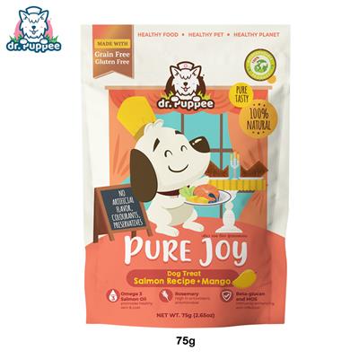 PURE Joy Dog Treat Salmon Recipe + Mango, Dog snack promotes healthy coat and immunity enhancing (75g)