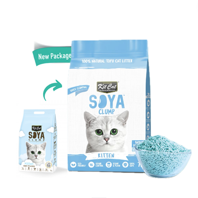 Kit Cat Soya Clump - ฺBaby Poder 100% Natural Eco-Friendly Soybean(Tofu) Cat Litter (7L)