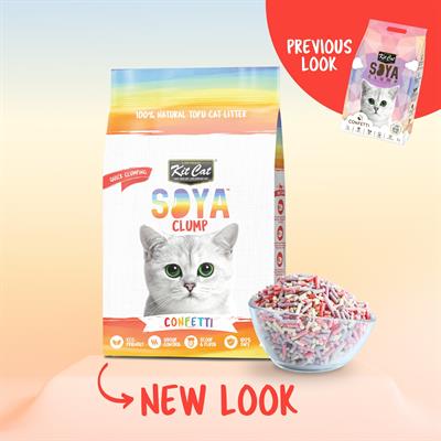 Kit Cat Soya Clump ทรายแมวเต้าหู้ กลิ่น คอนเฟตติ ธรรมชาติ 100% เก็บกลิ่นไว ไร้ฝุ่น ทิ้งชักโครกได้ (7L.)