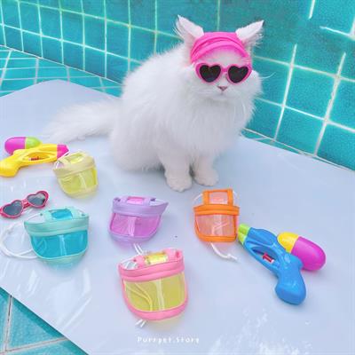 purrpet Songkran cap หมวกแกปสีใส ใส่สบาย ต้อนรับวันสงกรานต์ สำหรับสุนัขและแมว (ไซต์ M, L, LL, XL)