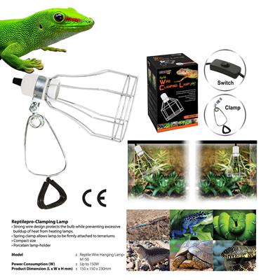 RETILEPRO Wire clamping lamp, Strong wire preventing heat from heating lamps for reptile (M250)