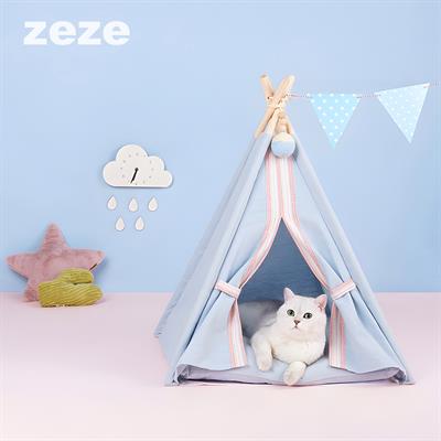zeze Nordic Pet Tent - stunning cat TeePee is designed based on Nordic style, high-quality materials. comes with a hanging teaser toy.