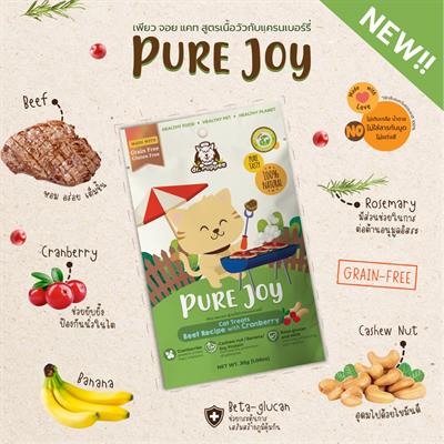 PURE Joy Cat Beef with Cranberry, Healthy cat snack promote the prevention of gallstones (30g) by dr