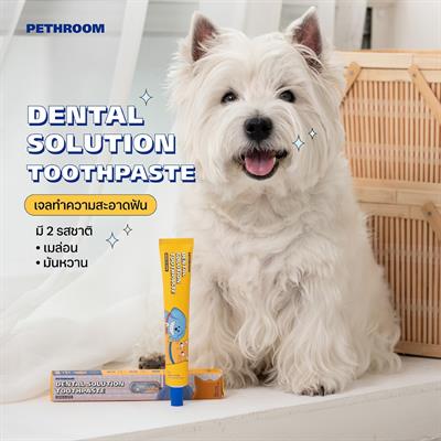Pethroom Dental Solution Toothpaste เจลทำความสะอาดฟันสำหรับสุนัขและแมว (รสเมล่อน, รสมันหวาน) (60g)