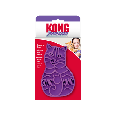 KONG Cat ZoomGroom แปรงยาง หวียาง สางขนและนวดผ่อนคลายสำ หรับแมว ใช้เป็นแปรงขัดระหว่างอาบน้ำได้