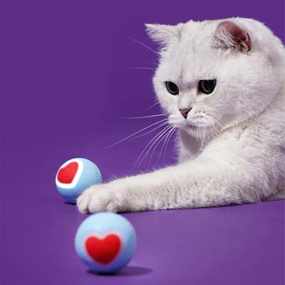 zeze Heart Ball Toy ลูกบอลอัจฉริยะ ของเล่นแมวสุดล้ำ กลิ้งเองได้ มีไฟกระพริบ หลบสิ่งกีดขวางได้ ตัวเครื่องเป็นยาง+พลาสติก ยืดหยุ่นไม่พังง่าย