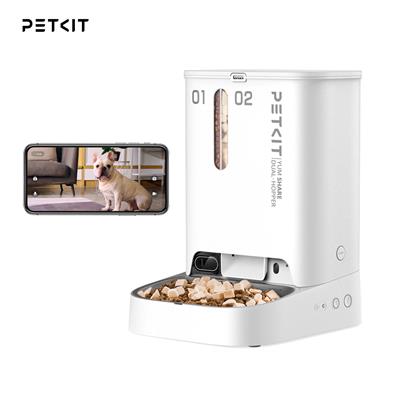 PETKIT YumShare Dual-Hopper with Camera เครื่องให้อาหารสัตว์เลี้ยงอัจฉริยะ พร้อมกล้อง AI เชื่อมต่อผ่านมือถือดูกล้องได้ 5L