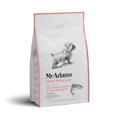 McAdams Small Breed Free Range Chicken&Salmon แมคอดัมส์ อาหารสุนัขพันธุ์เล็ก สูตรไก่ฟรีเรนจ์และแซลมอน บำรุงขน (2kg)