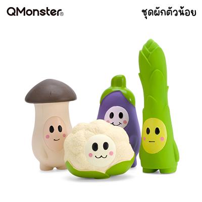 Q-monster Little Vegetables ของเล่นสุนัข ชุดผักตัวน้อย ทำจากยางพารา กัดมันส์ เคี้ยวเพลิน มีเสียงร้องเวลากัด ทนทาน